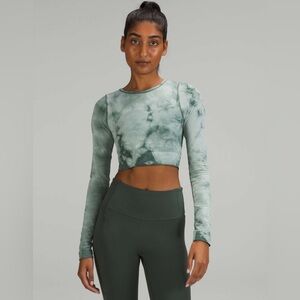 Lululemon Ebb To Street Marble Dye Long Sleeve Top Women’s Sz 6 Tidewater Teal